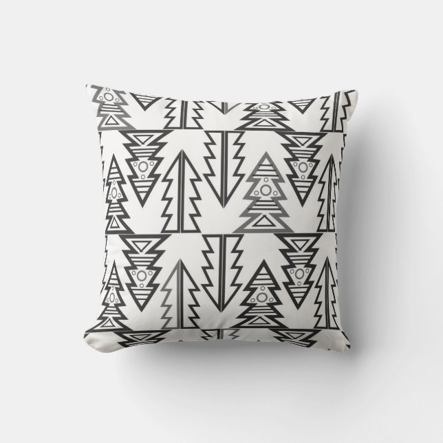 Coussin Joyeux sapin de Noël abstrait géométrique moderne  (Recto)