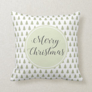 Coussin Joyeux sapin de Noël Blanc vert Motif