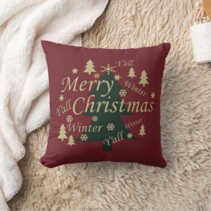 Coussin Joyeux sapin de Noël décoré
