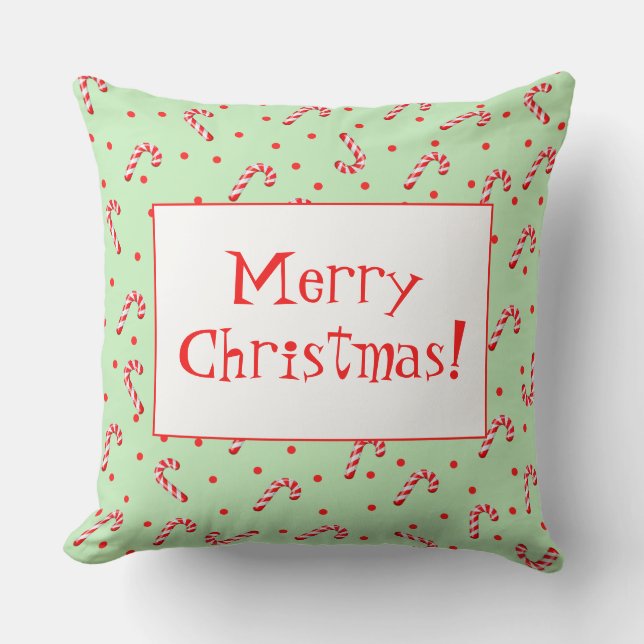 Coussin Joyeux Sucres de canne de Noël Jouer l'oreiller (Recto)