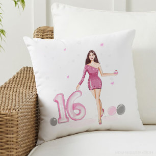 Coussin Joyeux sweet sixteen, 16ème anniversaire