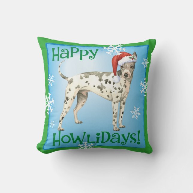 Coussin Joyeux Terrier sans cheveux américain (Recto)