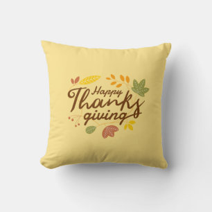 Coussin Joyeux Thanksgiving Décoration de maison de feuill