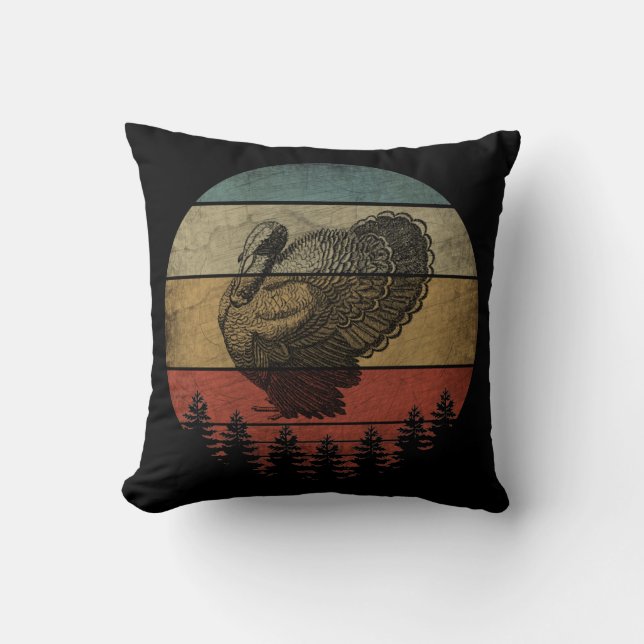 Coussin Joyeux Thanksgiving dinde (Recto)