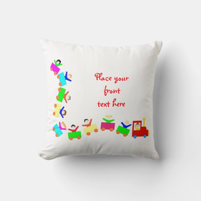 Coussin Joyeux Train pour enfants (Recto)
