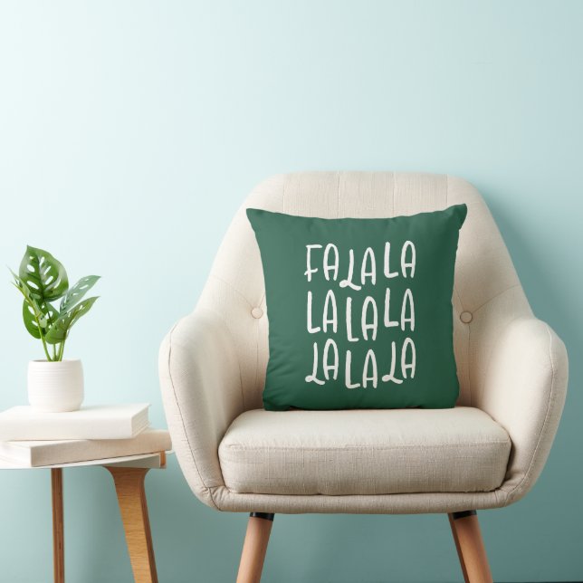 Coussin Joyeux vacances de Noël à la falala blanche verte (Chaise)
