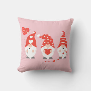 Coussin Joyeux Valentin Gnomes Rouge Rose