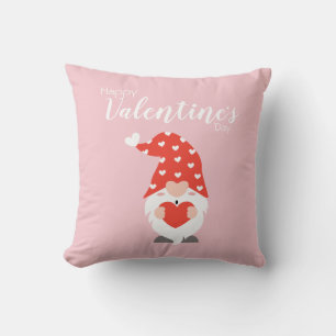 Coussin Joyeux Valentin Gnomes Rouge Rose