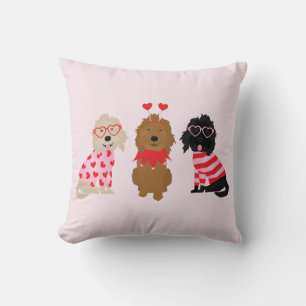 Coussin Joyeux Valentines Day Mini Goldendoodle Chiens