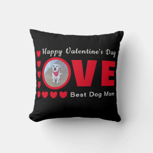 Coussin Joyeux Valentines Jour Chien Maman Amour Coeurs Ro