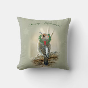 Coussin Joyeux voeux de Noël - Woodpecker Flickr