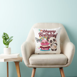 Coussin Joyful Confetti Joyeux voeux d'anniversaire