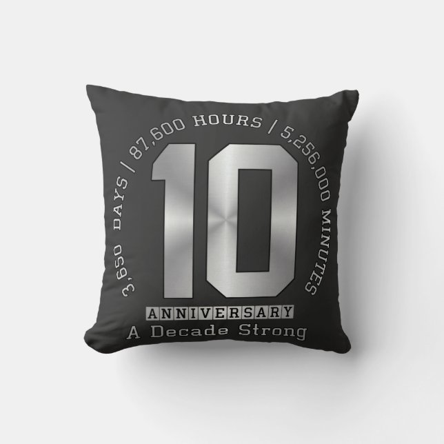 Coussin Jubilé des 10 ans - Une décennie solide  (Recto)