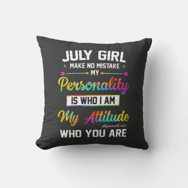 Coussin Juillet fille ne se trompe pas (Recto)