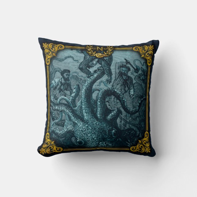 Coussin Jules Verne 20000 Leagues Jetez l'oreiller 3 (Recto)