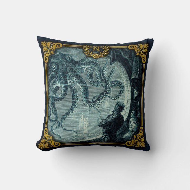 Coussin Jules Verne 20000 Leagues Throw Pillow 2 (Recto)