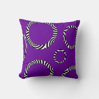 Coussin Jumbo Purple, Noir, Blancs Cercles triés