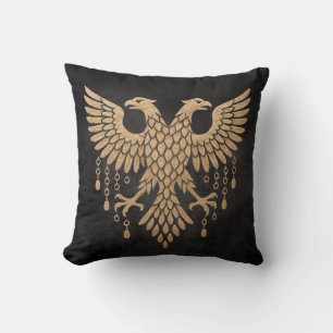 Coussin Jumeau Doré Corbeau Mythologie Nordique Noir
