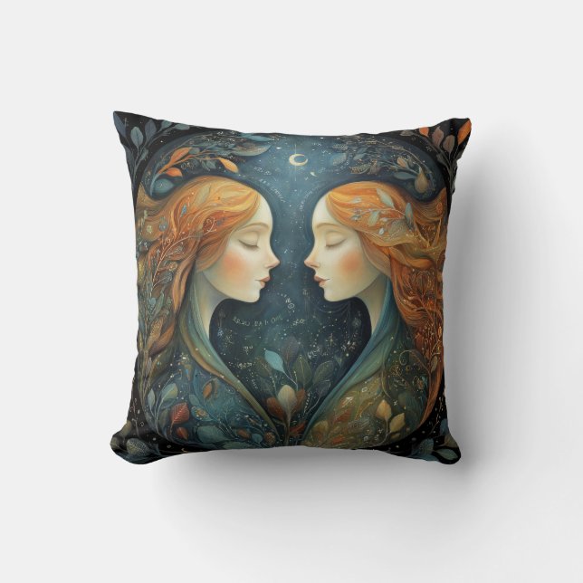 Coussin Jumeaux Gémeaux Astrologie Zodiaque Anniversaire M (Recto)