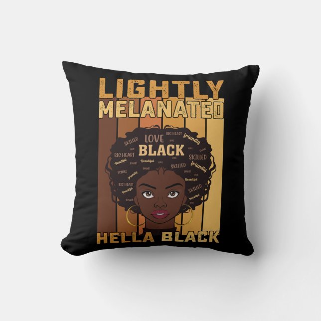 Coussin Juneteenth Légèrement Mélanisée Entièrement Mélani (Recto)
