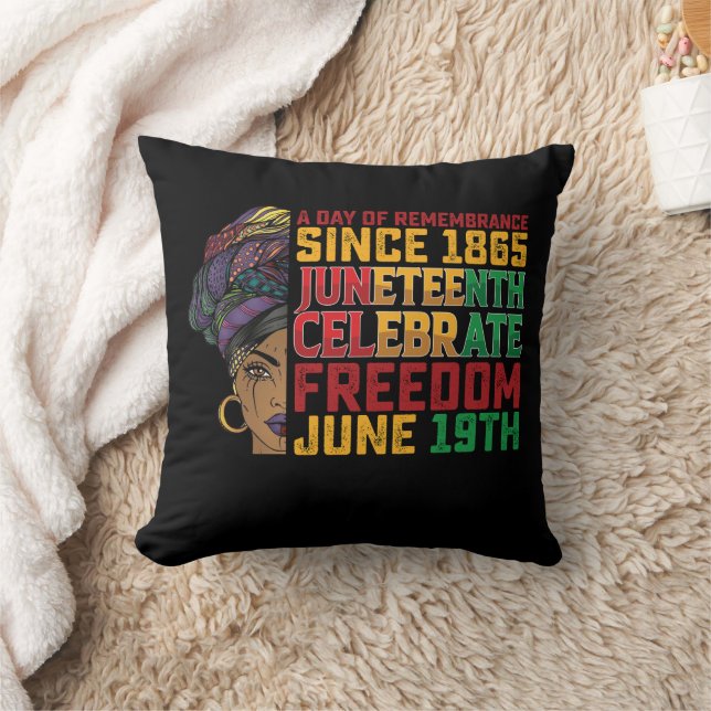 Coussin Juneteenth Une Journée De Souvenir Liberté Noire (Couverture)