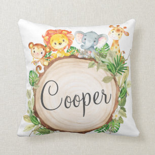 Coussin Jungle Animaux Safari Enfants Baby Nursery Décor