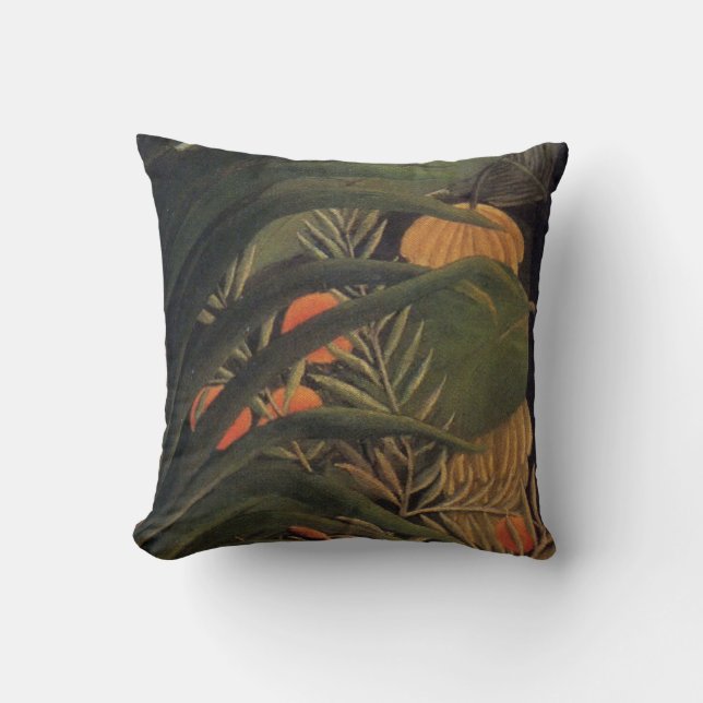 Coussin Jungle de banane avec des palmettes Rousseau 1 (Recto)