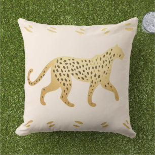 Coussin Jungle Élégant Léopard Rose et Or