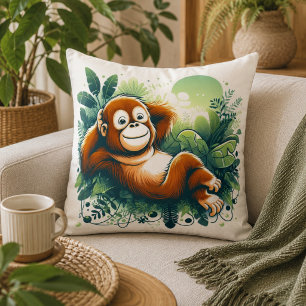 Coussin Jungle Harmony : Inspiré de l'orang-outan