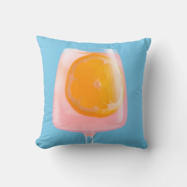 Coussin Jus d'orange en verre transparent (Recto)