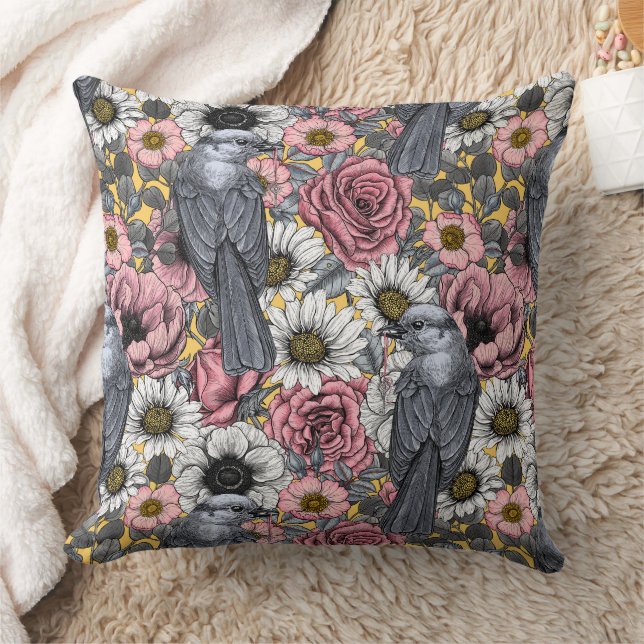 Coussin Jus gris et fleurs (Couverture)