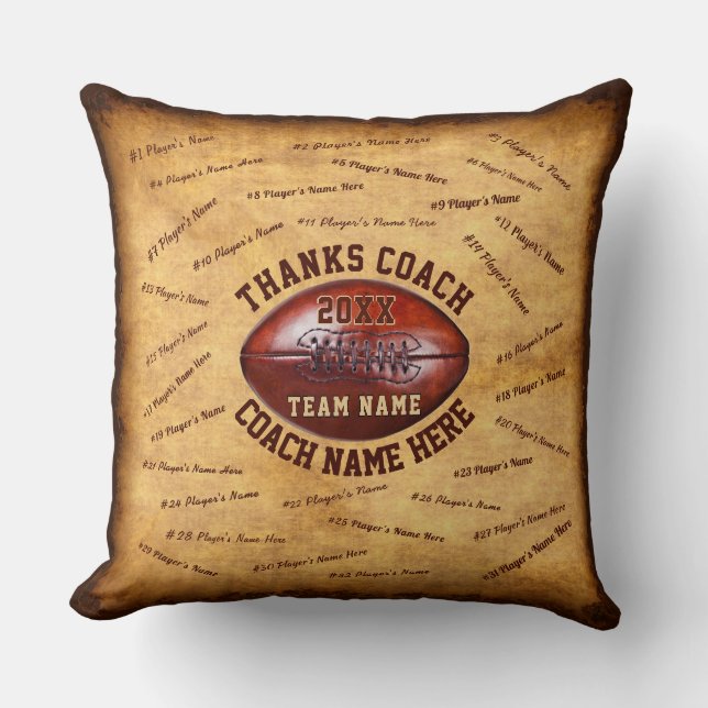Coussin Jusqu'à 32 Idées de cadeaux pour entraîneur de foo (Recto)