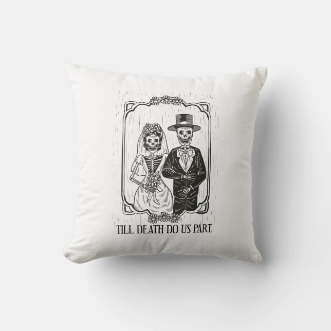 Coussin Jusqu'à ce que la mort nous sépare Couple de squel (Recto)