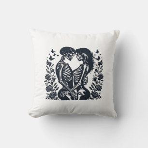 Coussin Jusqu'à la mort nous - Skeleton Couple Design Goth