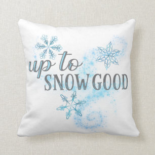 Coussin Jusqu'À La Neige Bonne Drôle Vacances D'Hiver Typo