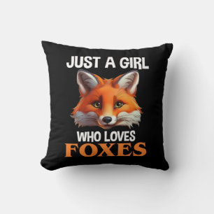 Coussin Just A Girl Who Loves Foxes