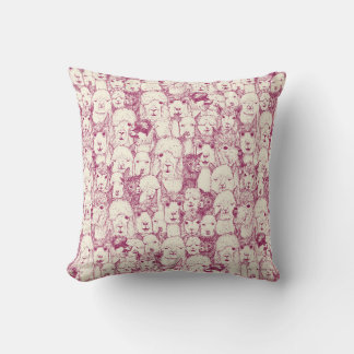 Coussin juste alpacas cerise perle