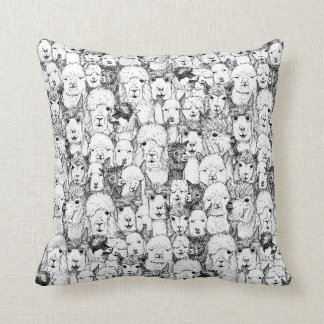 Coussin juste blanc noir d'alpaga