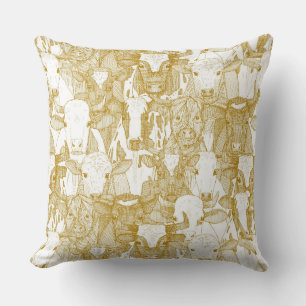 Coussin juste boeuf classique or blanc