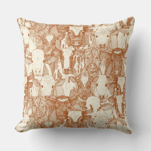 Coussin juste boeuf rouille perle
