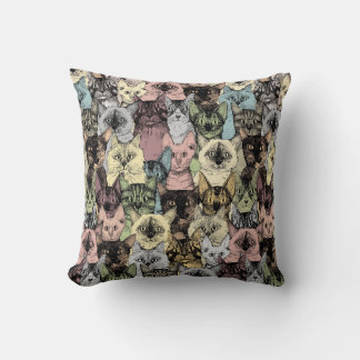 Coussin juste chats rétro