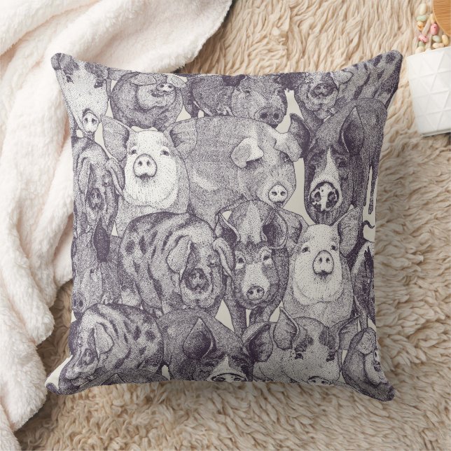Coussin juste des cochons mûre fort blanc (Couverture)