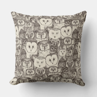 Coussin juste des hiboux naturels