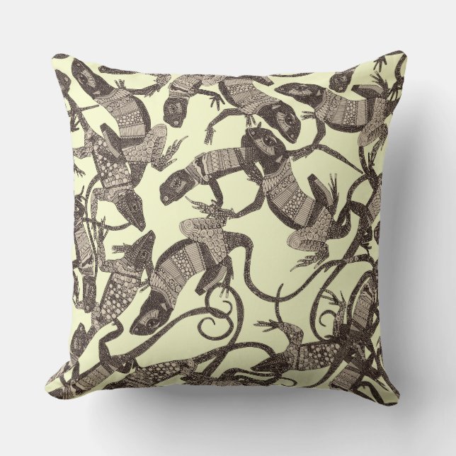 Coussin juste des lézards naturels (Recto)