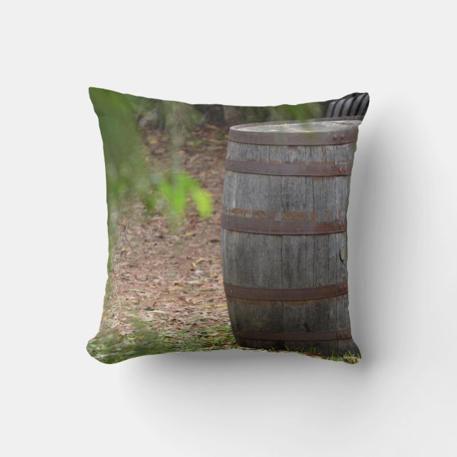 Coussin juste en bois de baril avec la fronde verte (Recto)