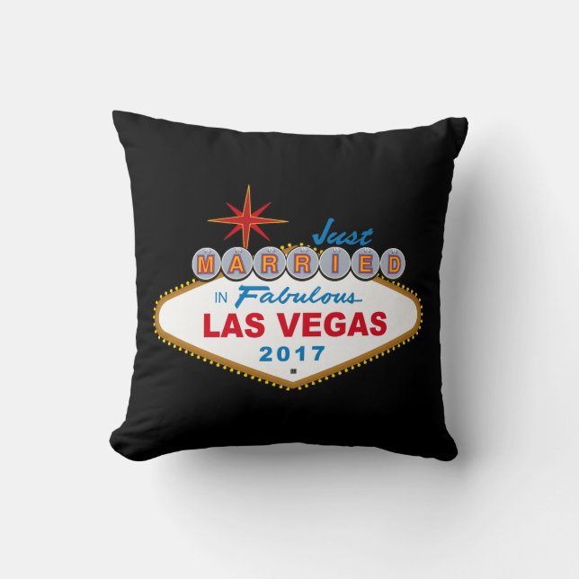 Coussin Juste marié à Las Vegas fabuleux 2017 (signe) (Recto)
