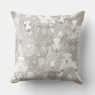 Coussin juste mouton naturel blanc