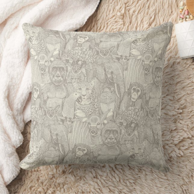 Coussin juste perle naturelle d'animaux de la jungle afric (Couverture)