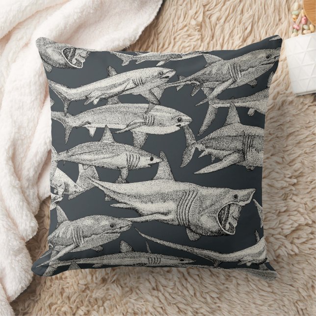 Coussin juste requins noir métal arme (Couverture)