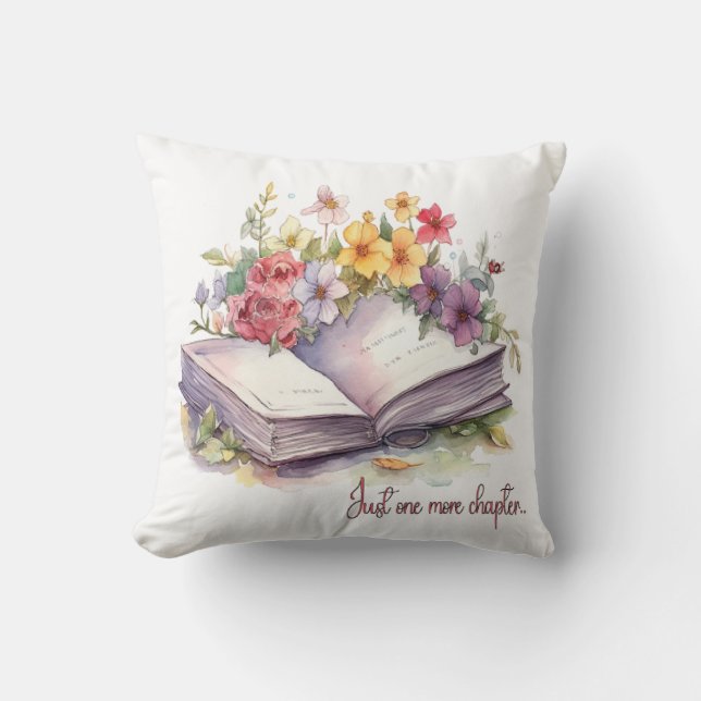 Coussin Juste un chapitre de plus - Amoureux des livres  (Recto)